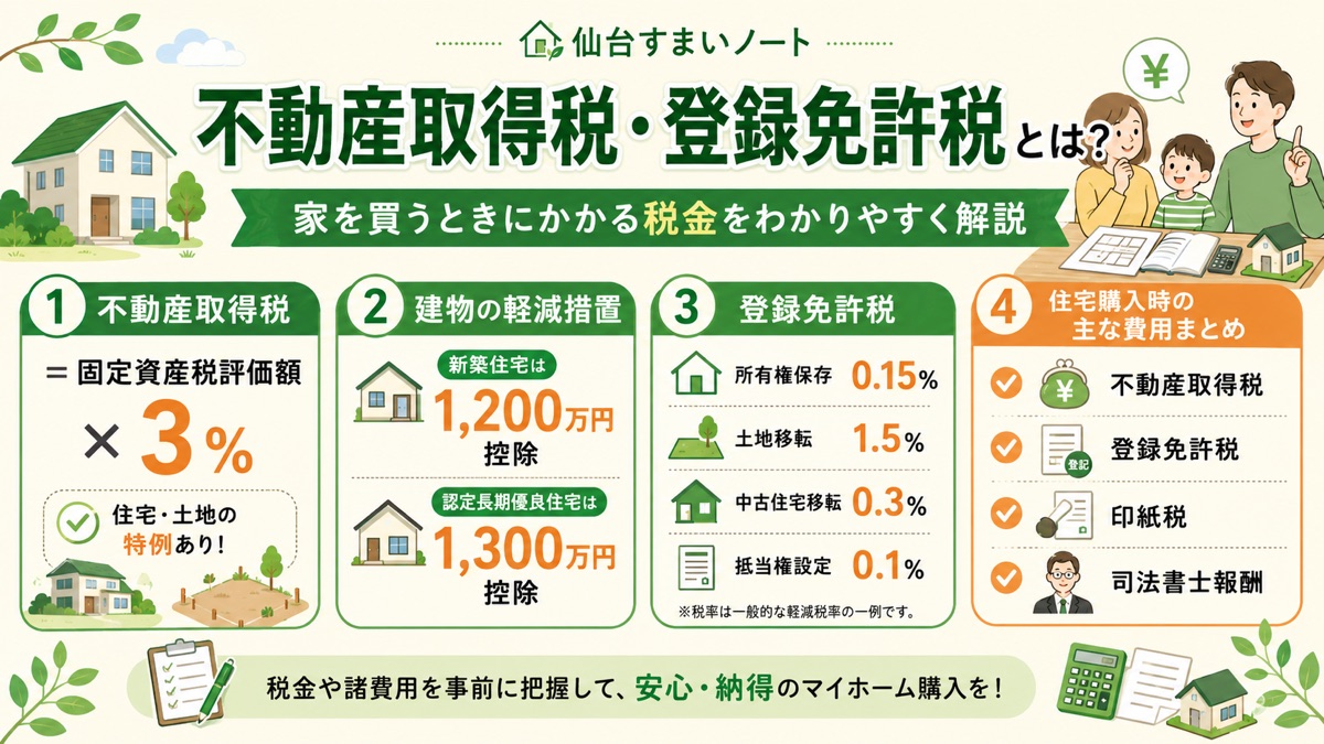 不動産取得税・登録免許税とは？家を買うときにかかる税金をわかりやすく解説