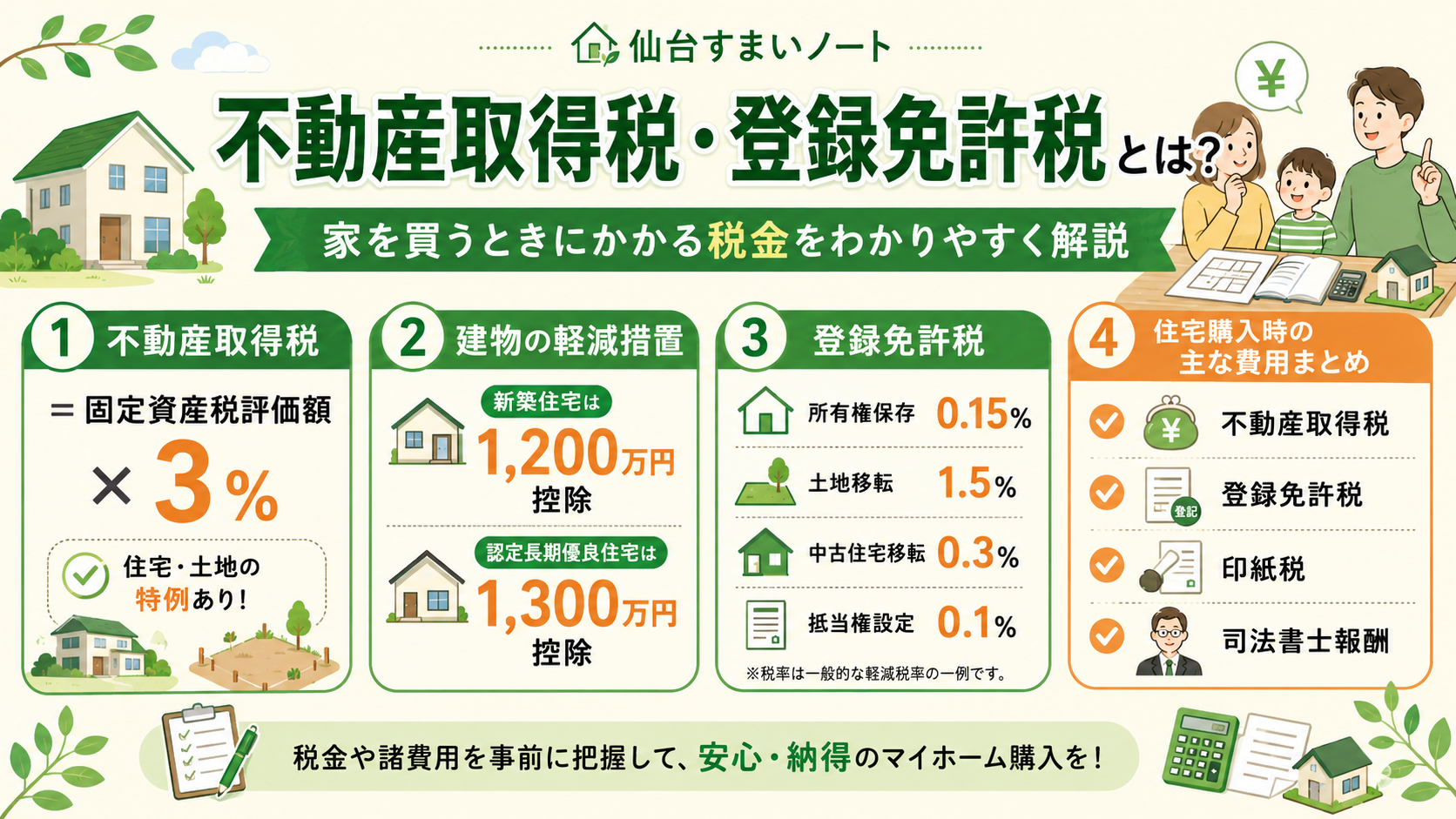 不動産取得税・登録免許税とは？家を買うときにかかる税金をわかりやすく解説