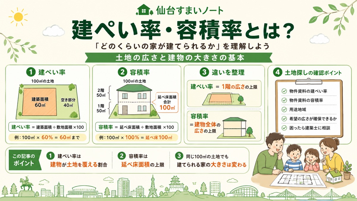 建ぺい率・容積率とは？どのくらいの家が建てられるかを理解しよう