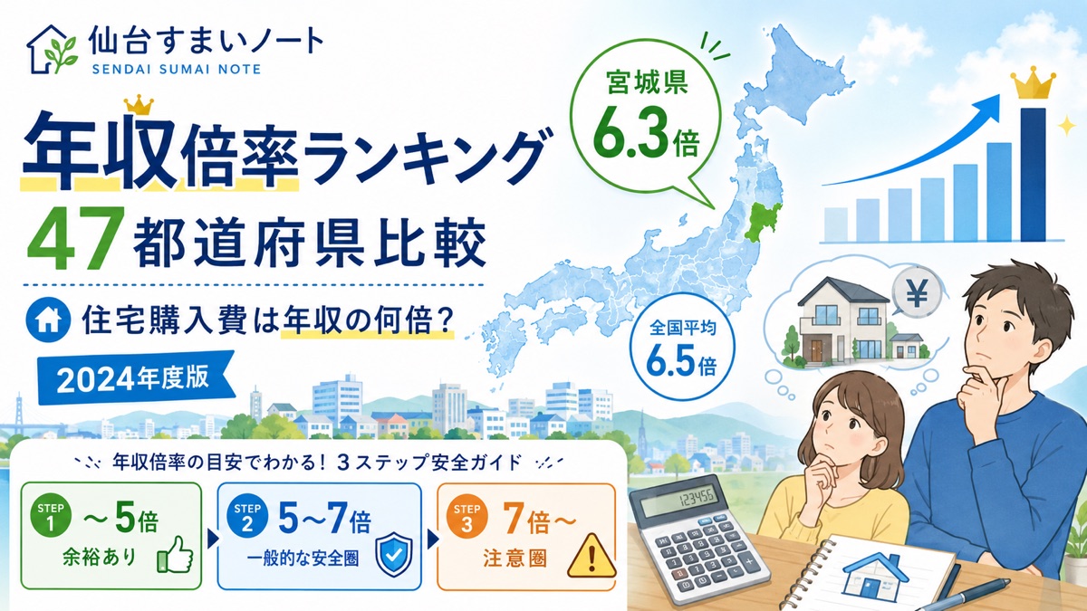 年収倍率ランキング｜家の購入費は年収の何倍？47都道府県比較