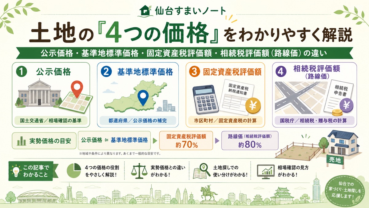 土地の「4つの価格」をわかりやすく解説