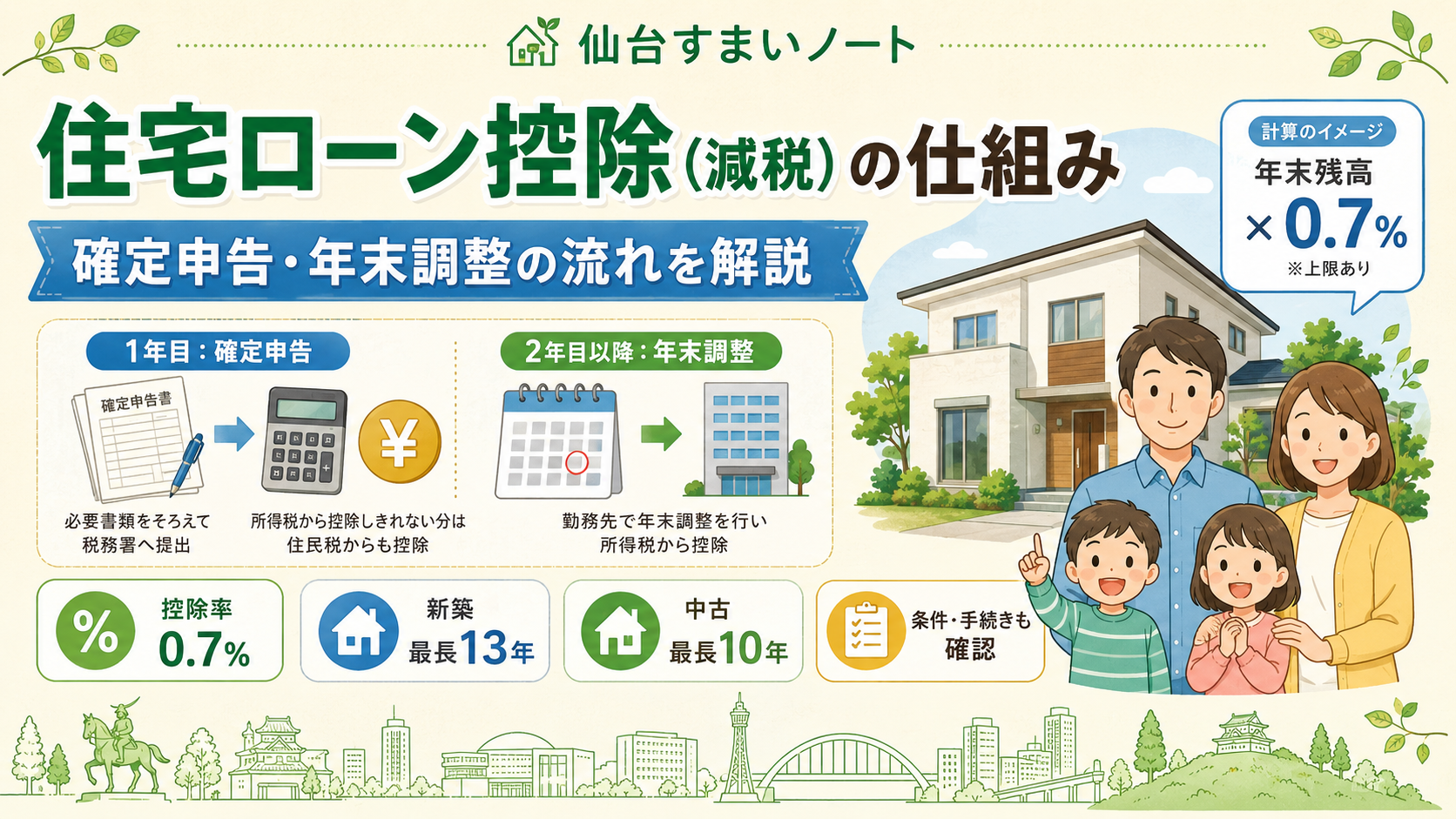 住宅ローン控除（減税）の仕組みと手続き｜確定申告・年末調整の流れ