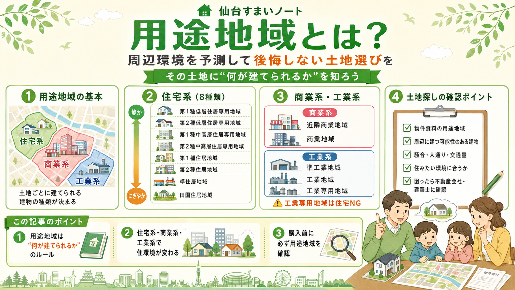 用途地域とは？周辺環境を予測して後悔しない土地選びを